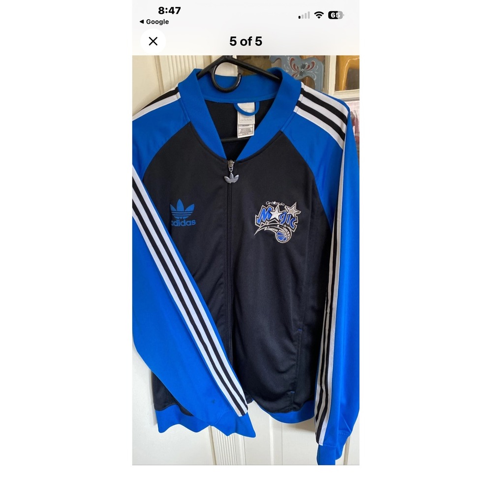 Adidas Orlando Magic Track Jacket Mens XL Blue Black NBA Originals Full Zip